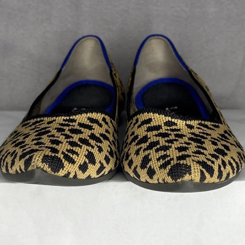 Rothy’s Leopard Print Pointed Flats Brown Black Knit Size 8